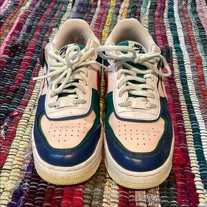 Nike Blue and Green Retro Sneakers